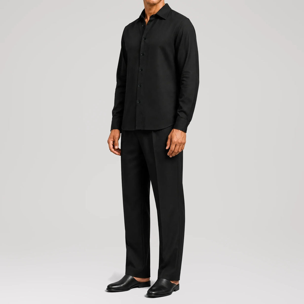 MicroTwill Black Classic Shirt, side view