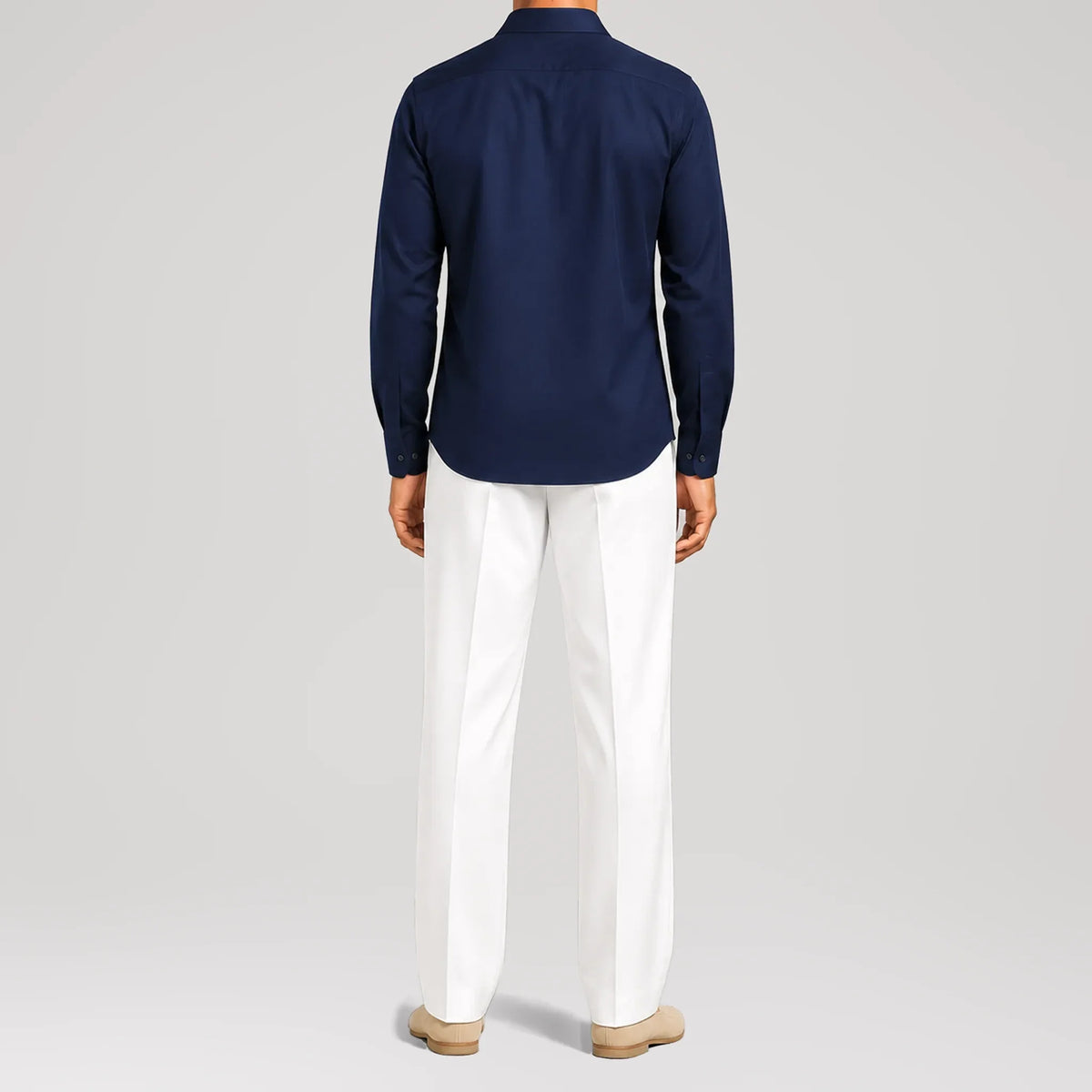 MicroTwill Navy Classic Shirt, back view