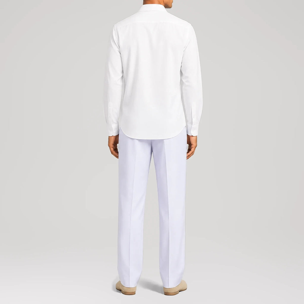 MicroTwill White Classic Shirt, back view
