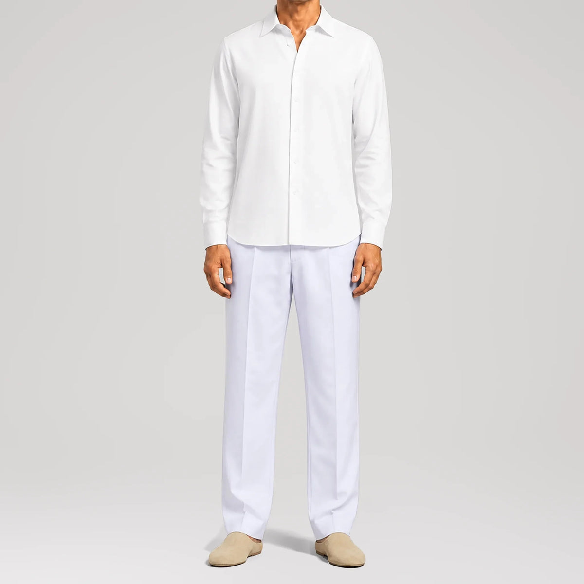 MicroTwill White Classic Shirt, front view
