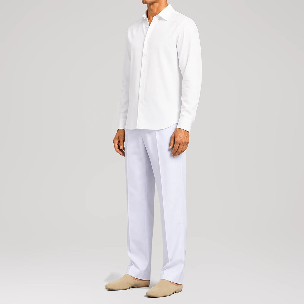 MicroTwill White Classic Shirt, side view