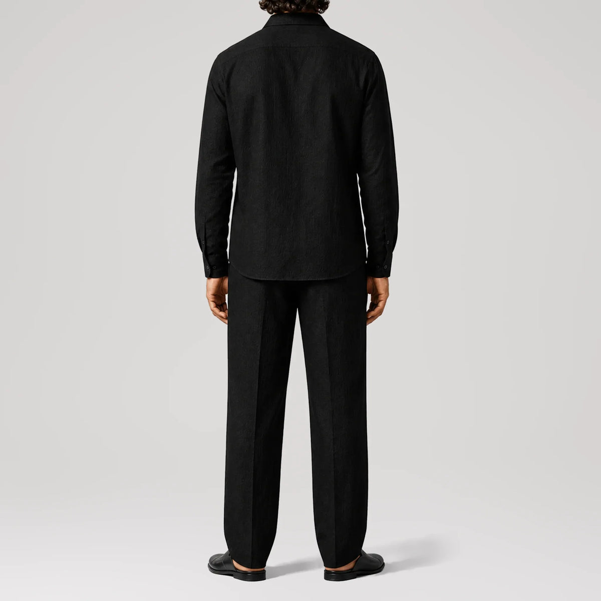 TerraLinen Black Classic Shirt, back view