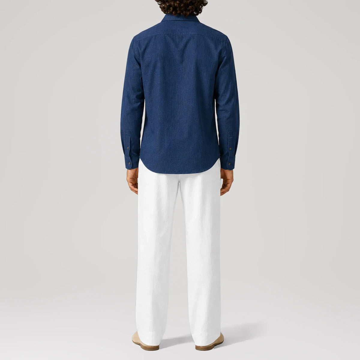 TerraLinen Indigo Classic Shirt, back view