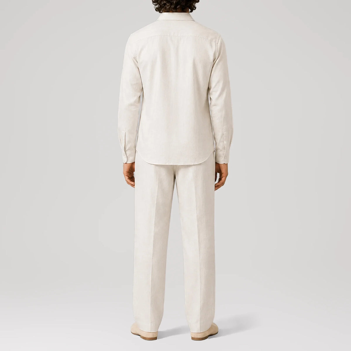 TerraLinen Ivory Classic Shirt, back view