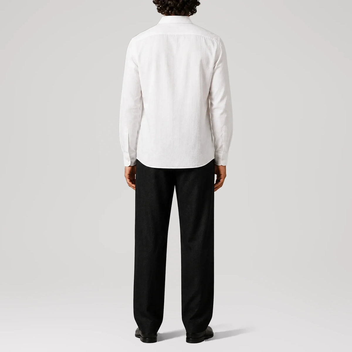 TerraLinen White Classic Shirt, back view