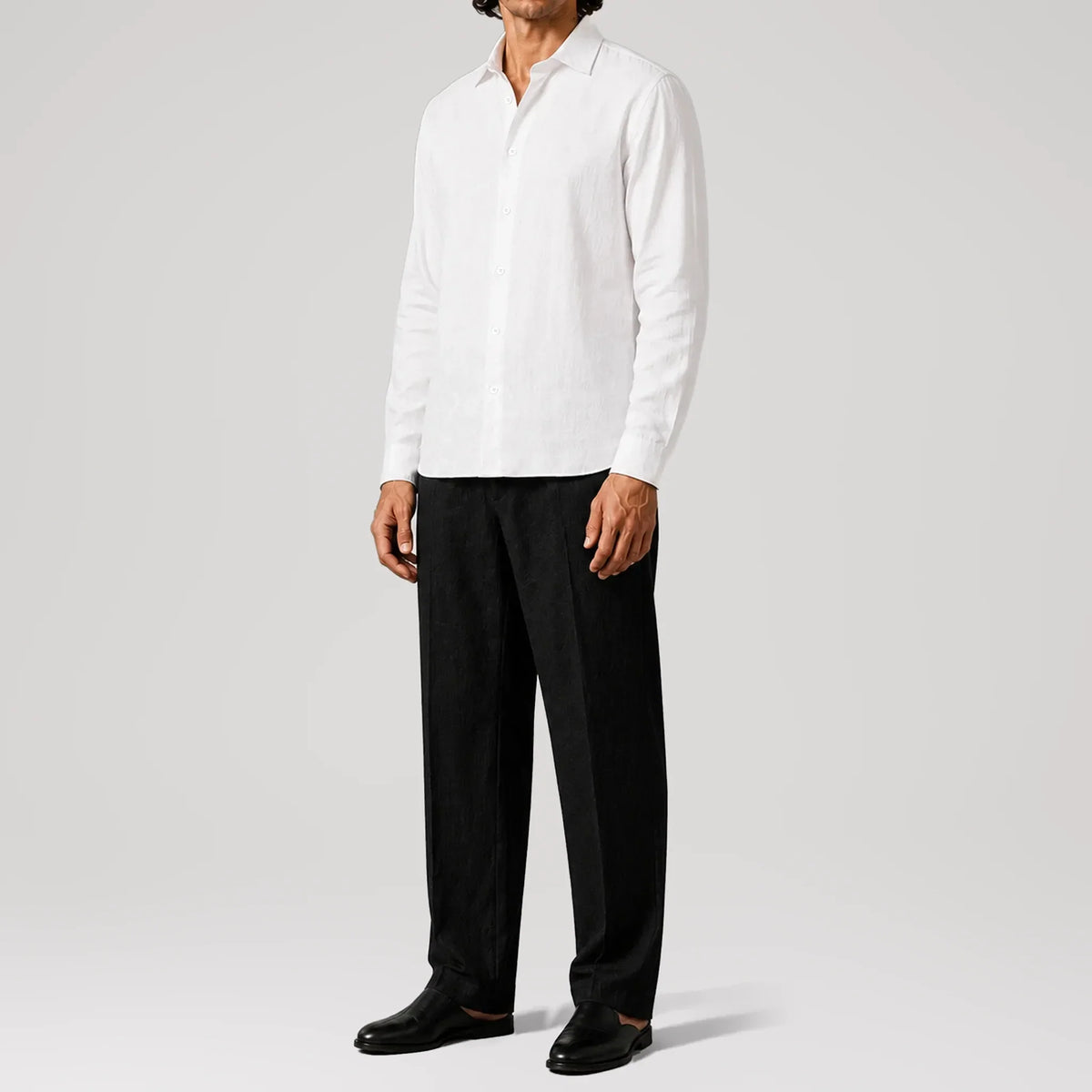 TerraLinen White Classic Shirt, side view