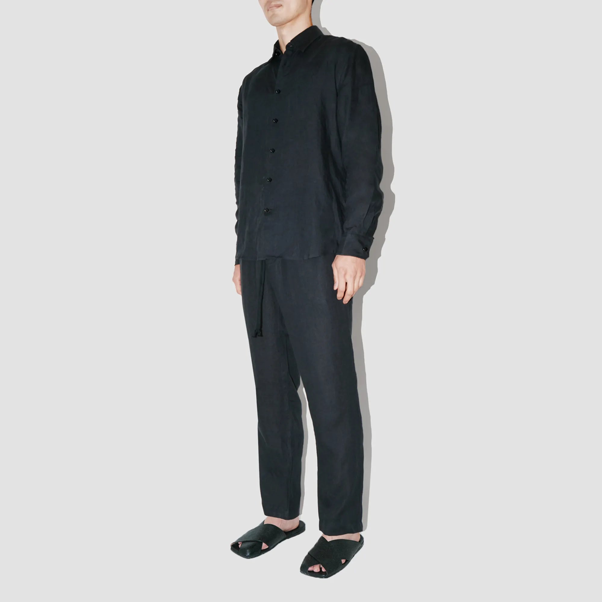 TerraLinen Black Classic Shirt