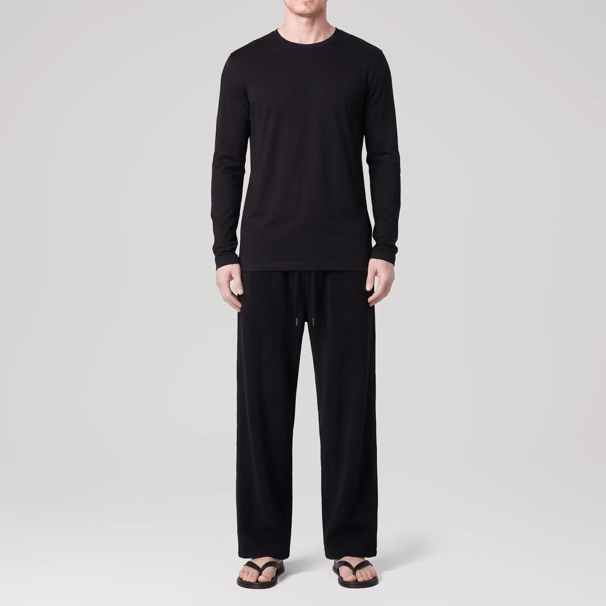 ElevaPima Black Long Sleeve Tee, front view