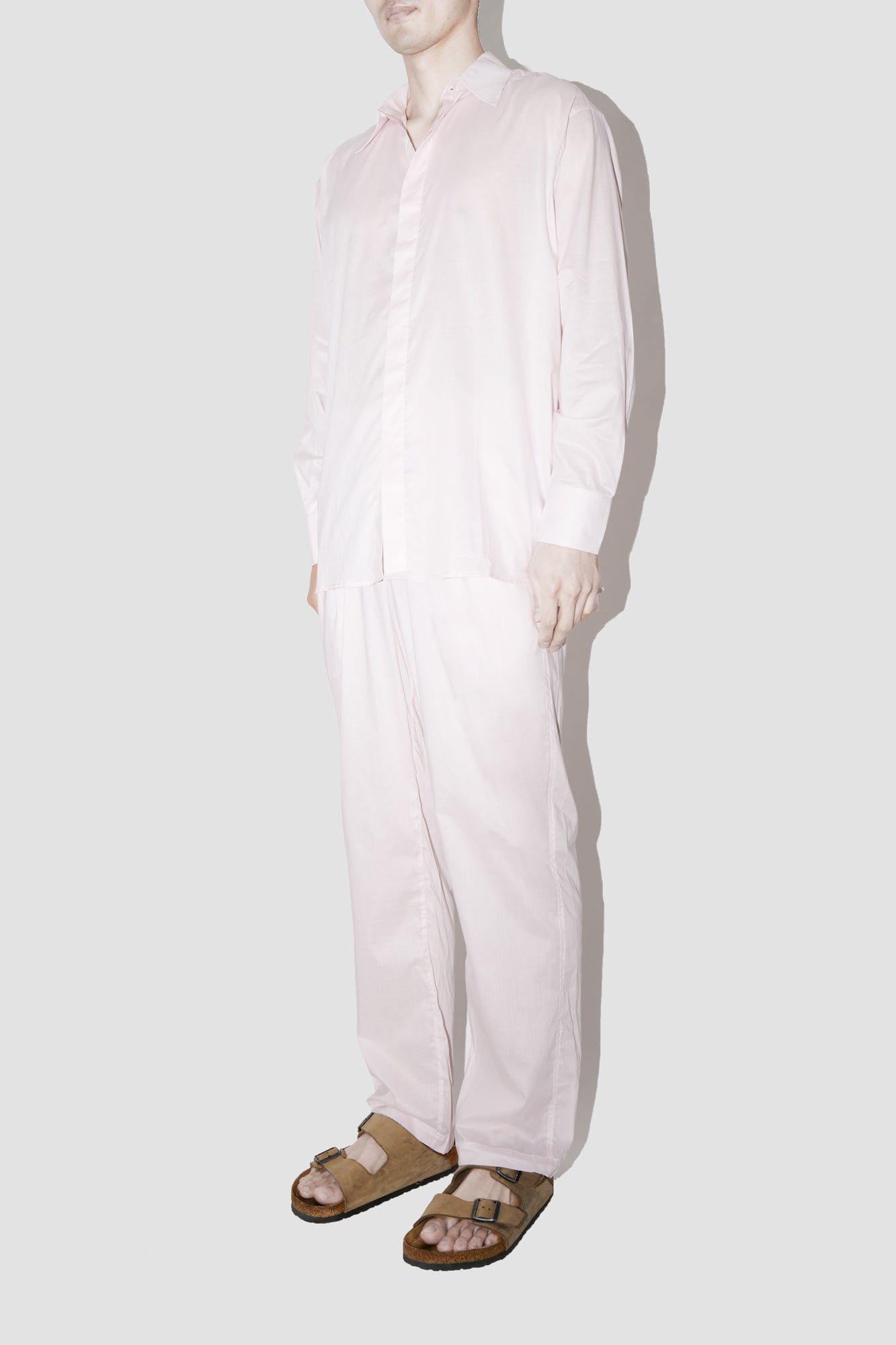 BreathAir Pink Cotton Voile Oversized Shirt