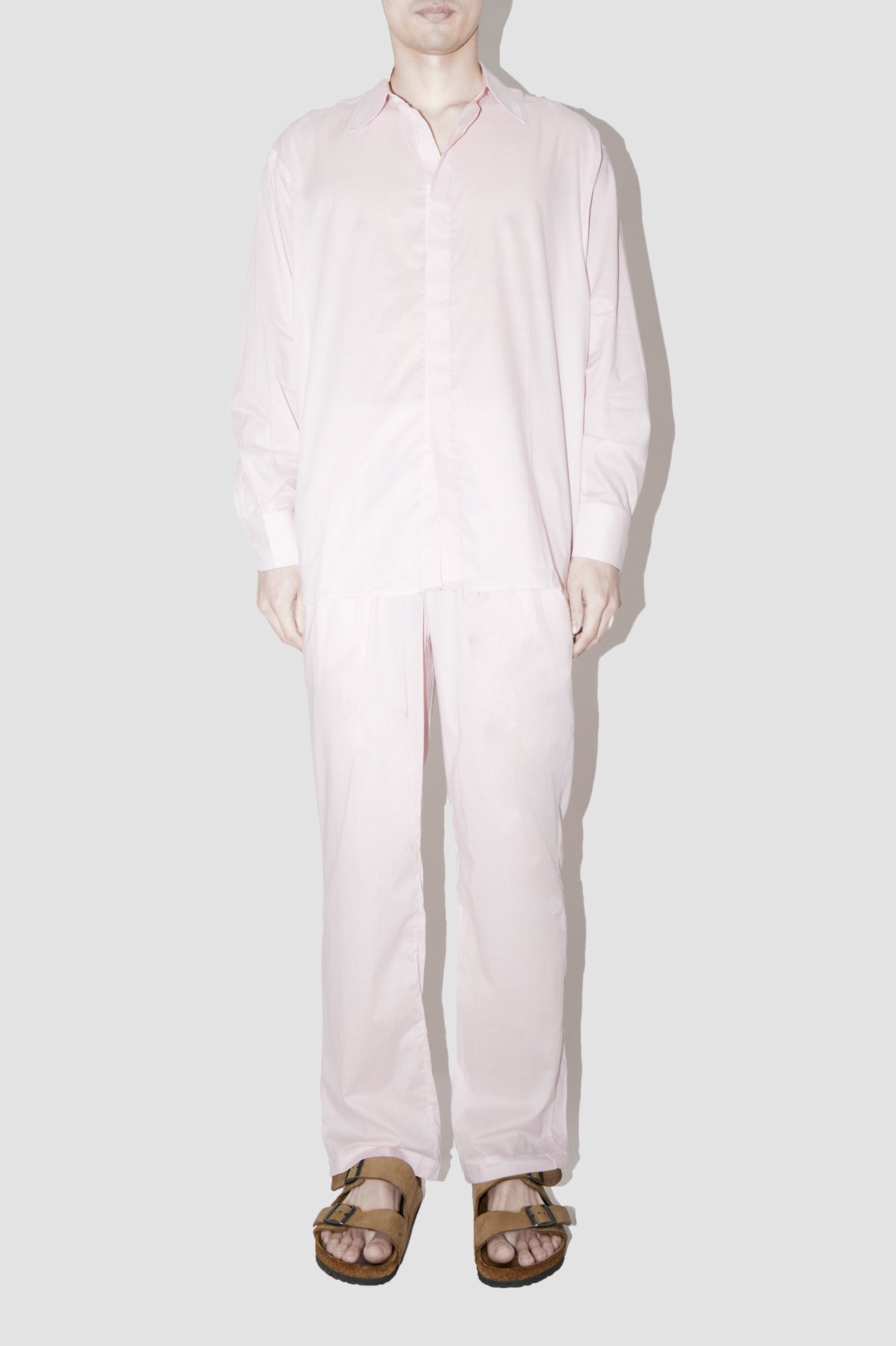 BreathAir Pink Cotton Voile Oversized Shirt