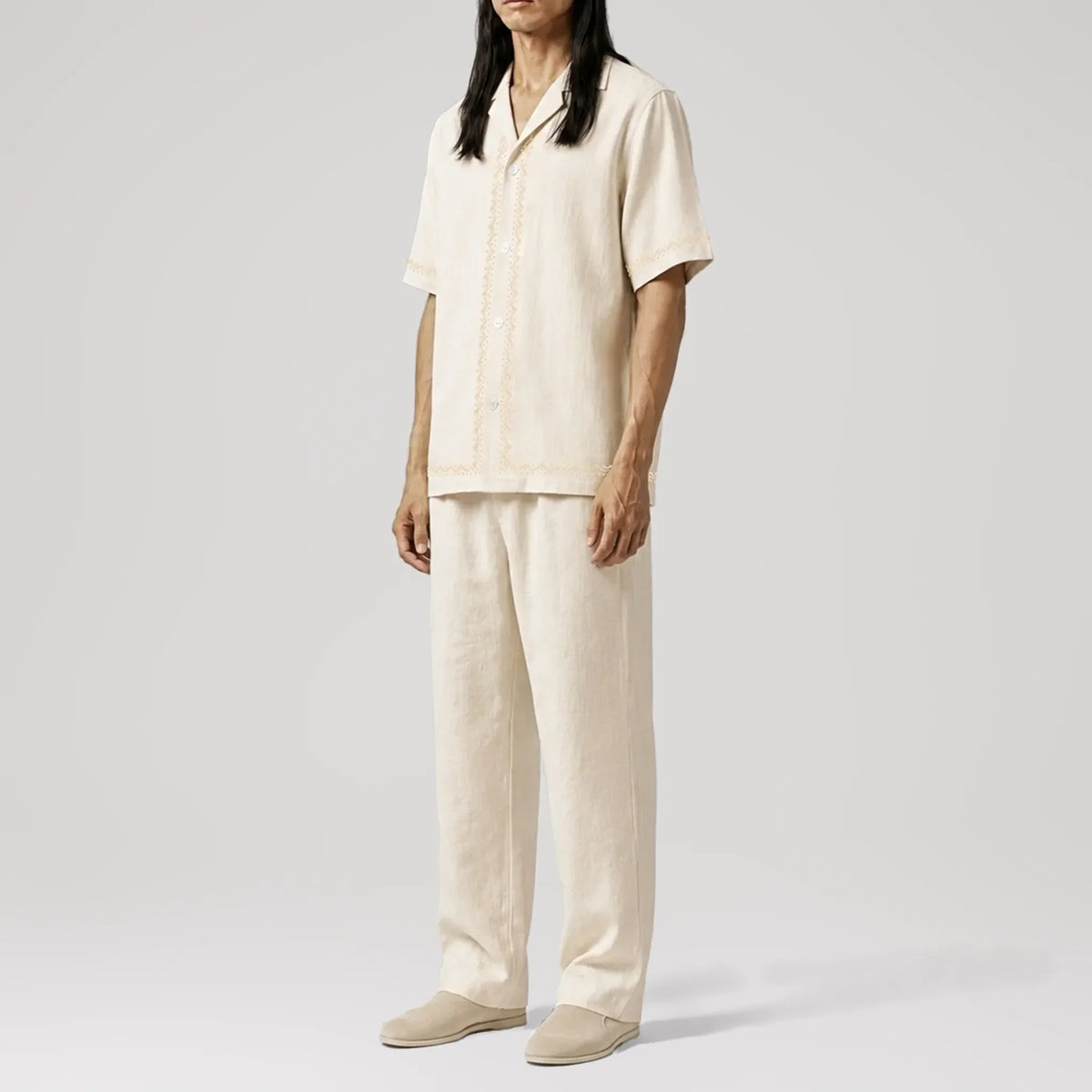 Chemise Riviera TerraLinen Bazaar Ivory, vue de profil