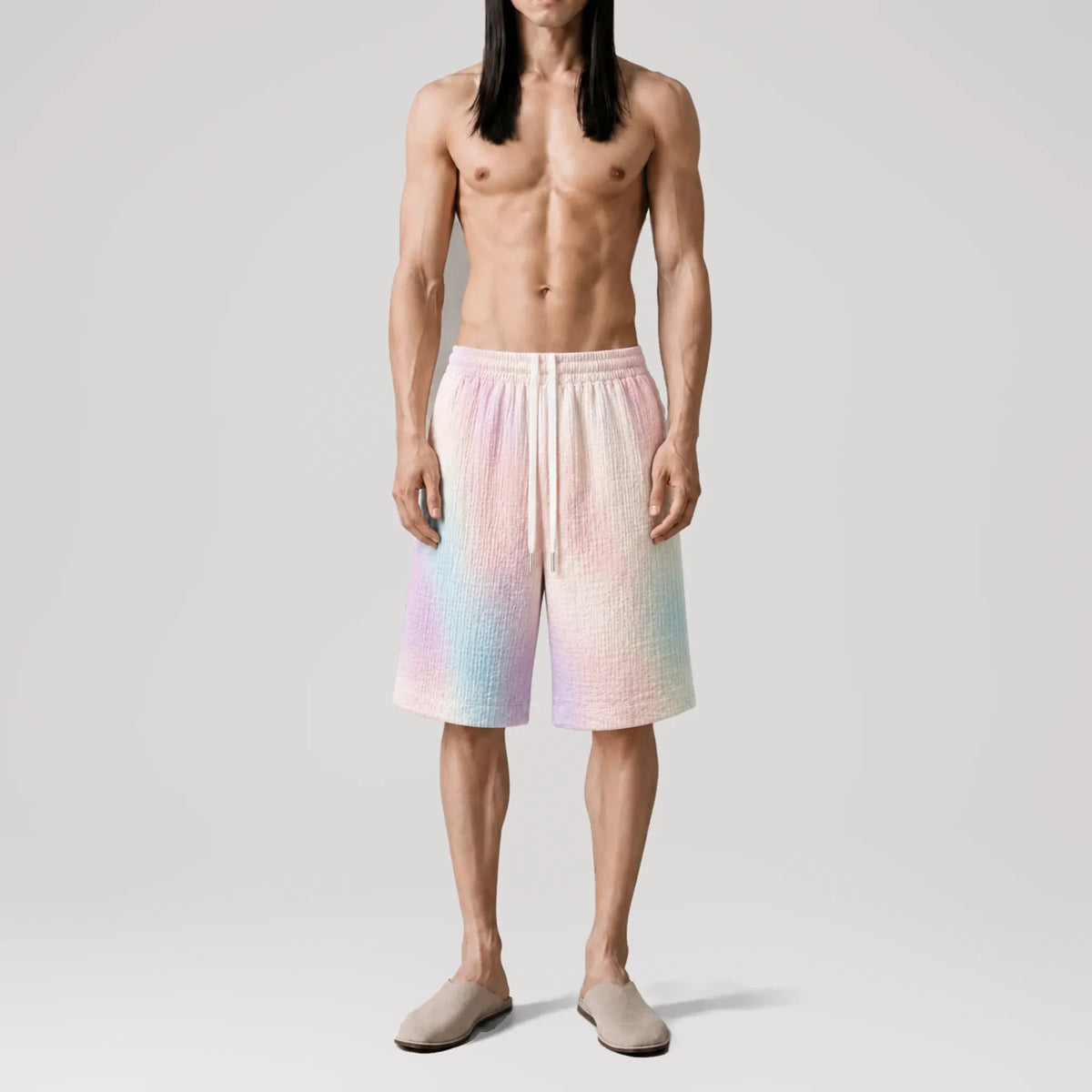 AngelWeave Indus Gauze Bermuda Shorts, front view