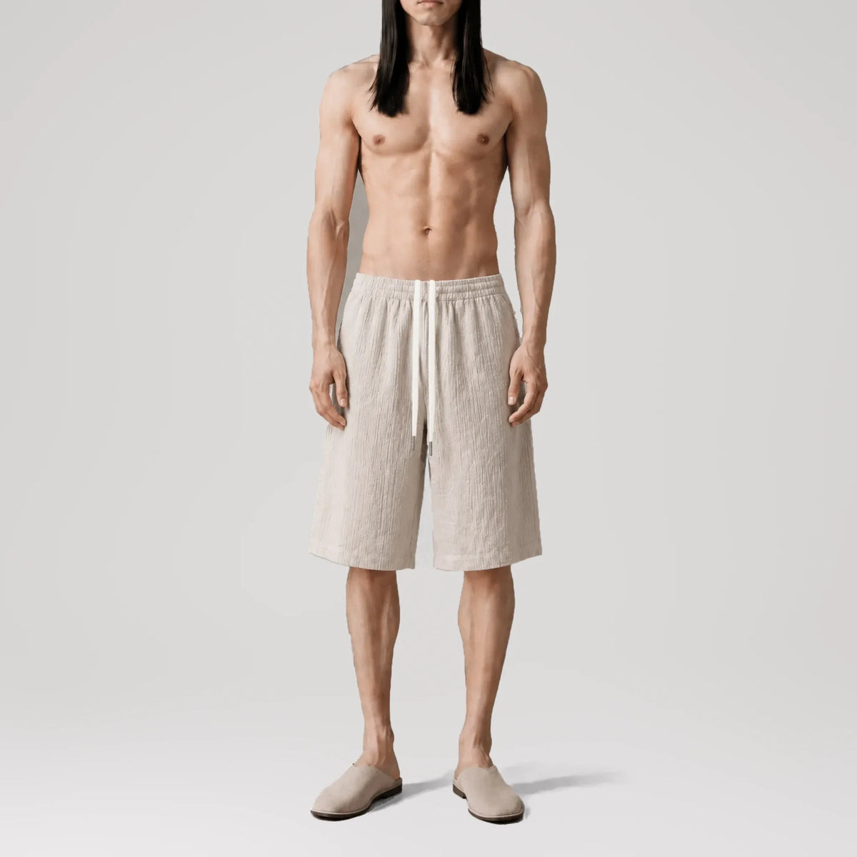 AngelWeave Sand Gauze Bermuda Shorts, side view