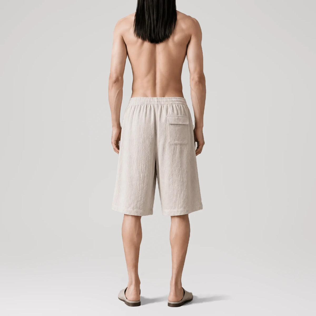 AngelWeave Sand Gauze Bermuda Shorts, back view