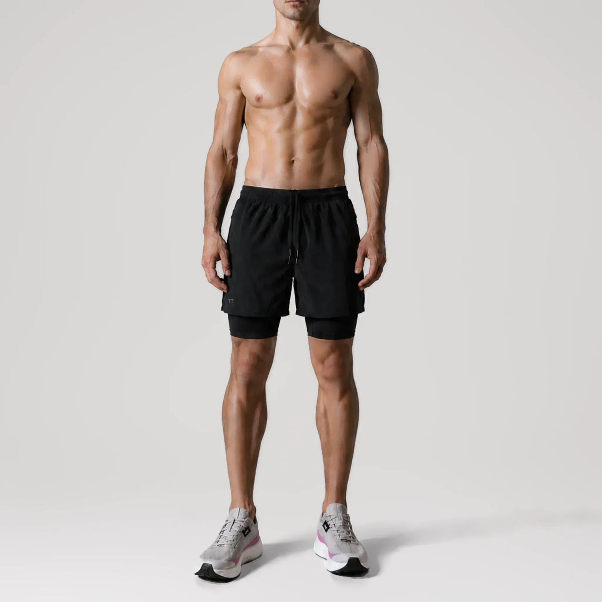 Short de running Distance NoirLite, vue de face