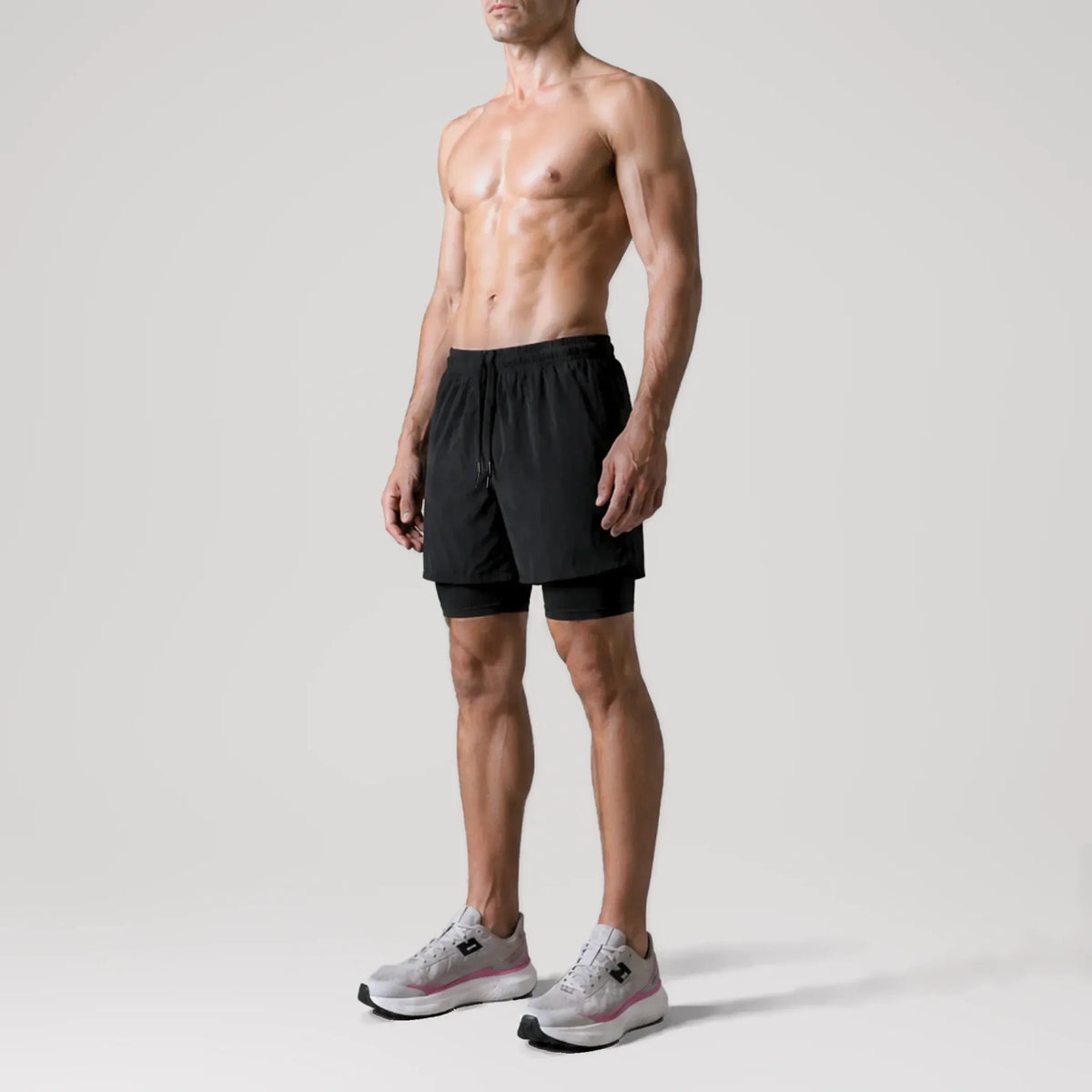 Short de running Distance NoirLite, vue de profil