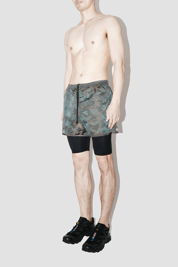 Camo Grigio Running Shorts