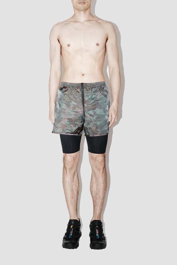 Camo Grigio Running Shorts