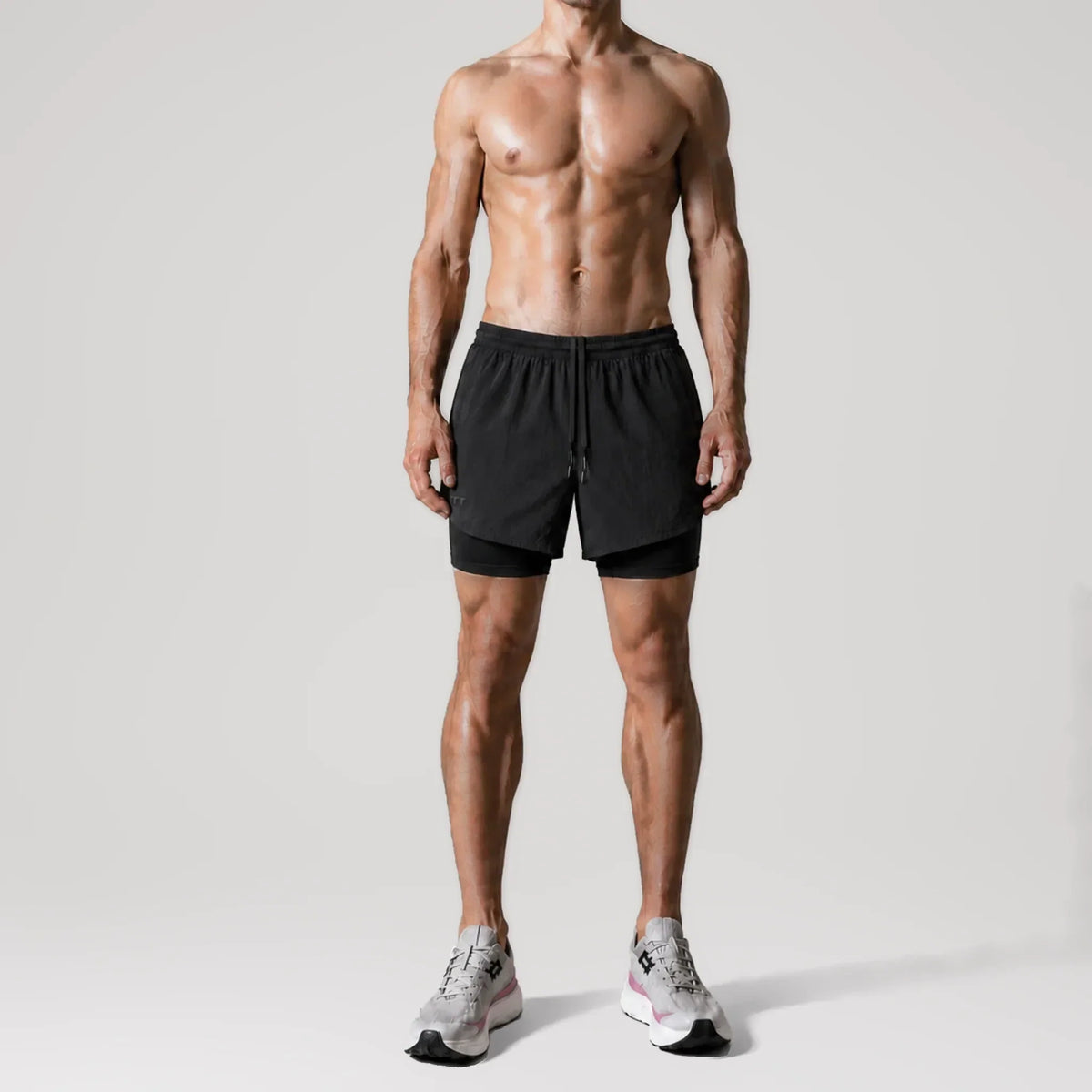 Short de running Tempo NoirLite, vue de face