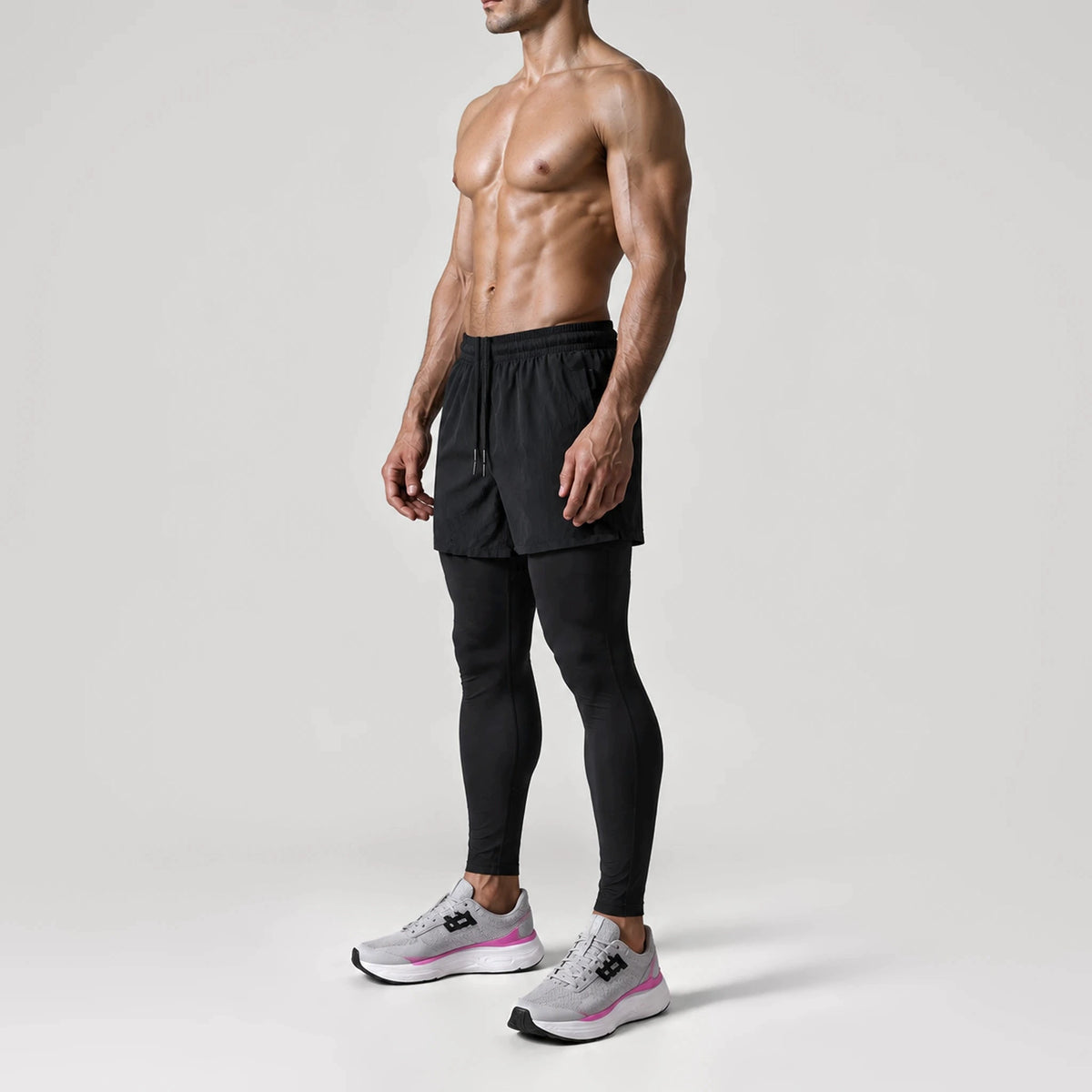NoirLite Running Tights, side view