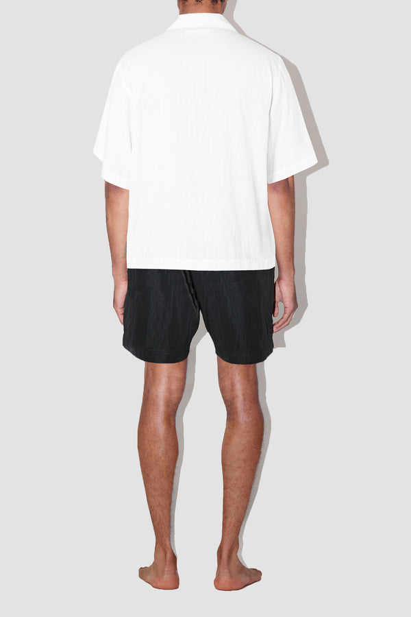 SmoothWeave White Micro Twill Cuban Shirt
