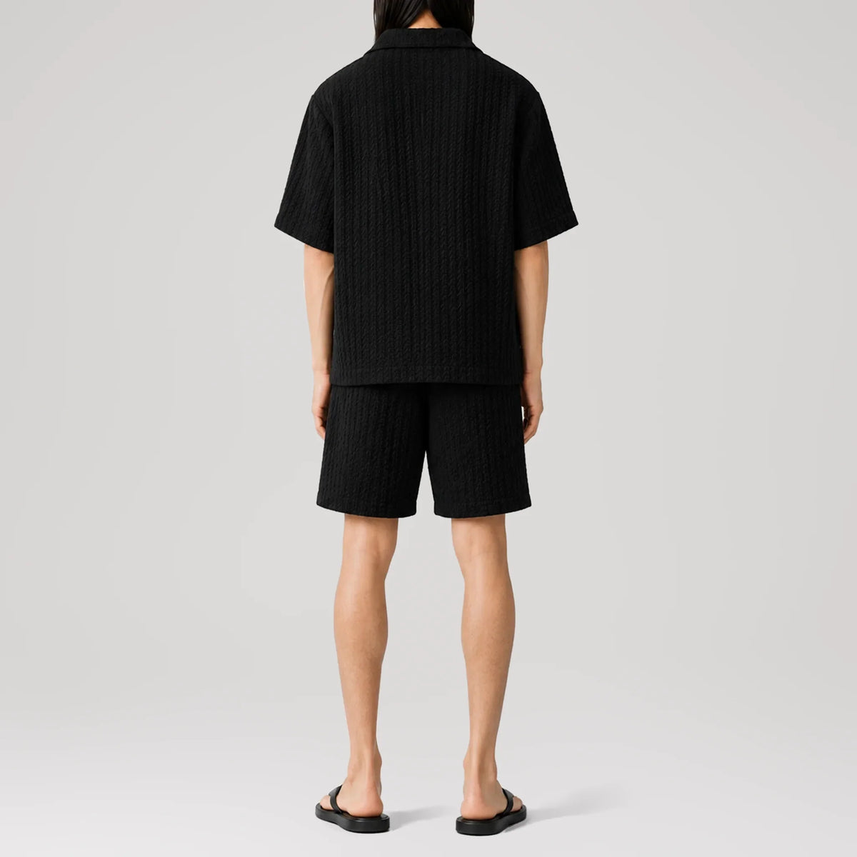 Chemise cubaine AirFlow Black Cotton, vue de dos