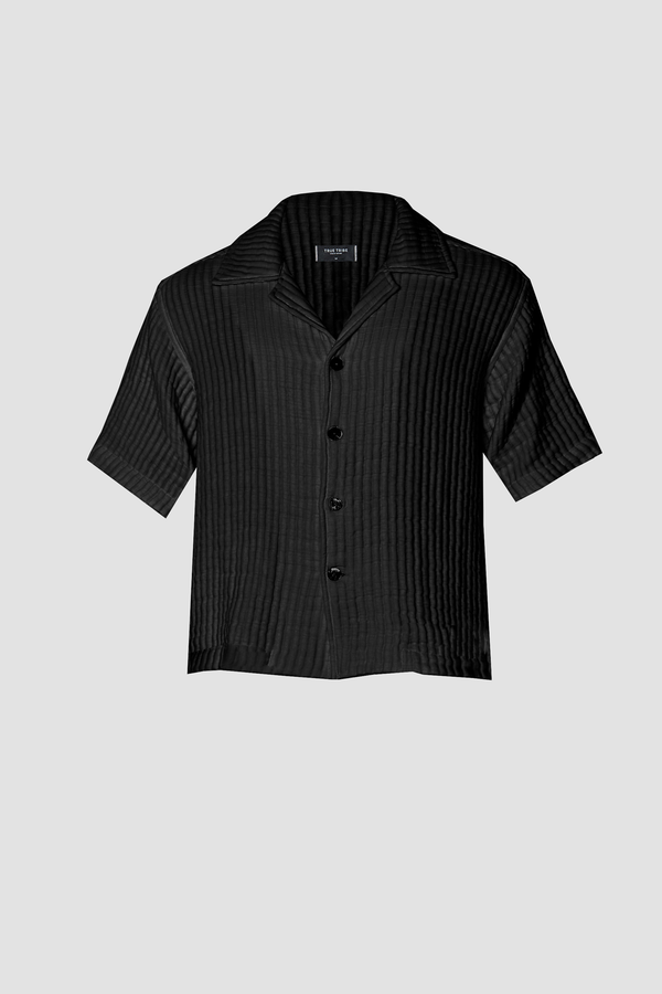 AirCloud Black Cotton Cuban Shirt