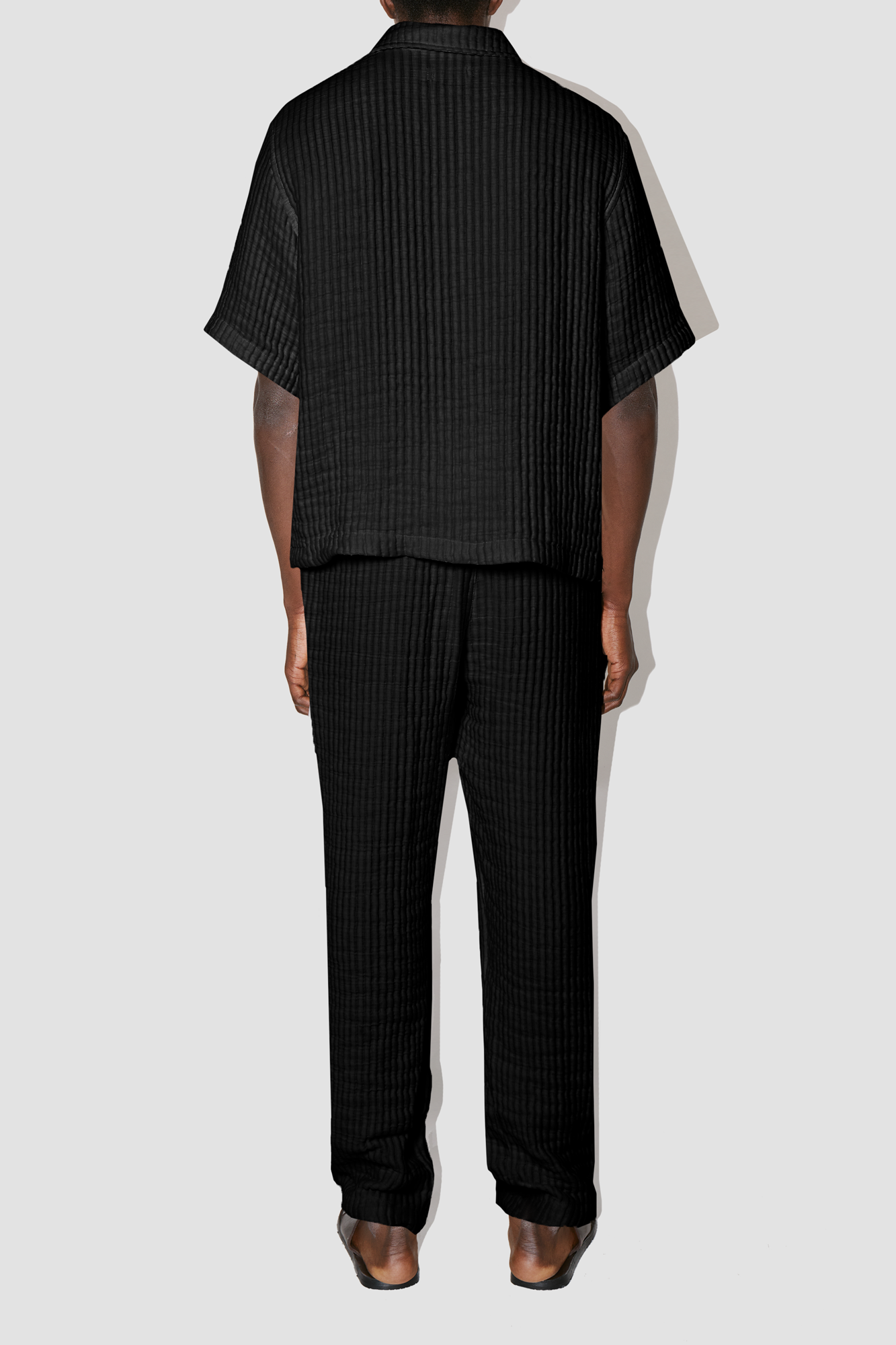 AirCloud Black Cotton Cuban Shirt