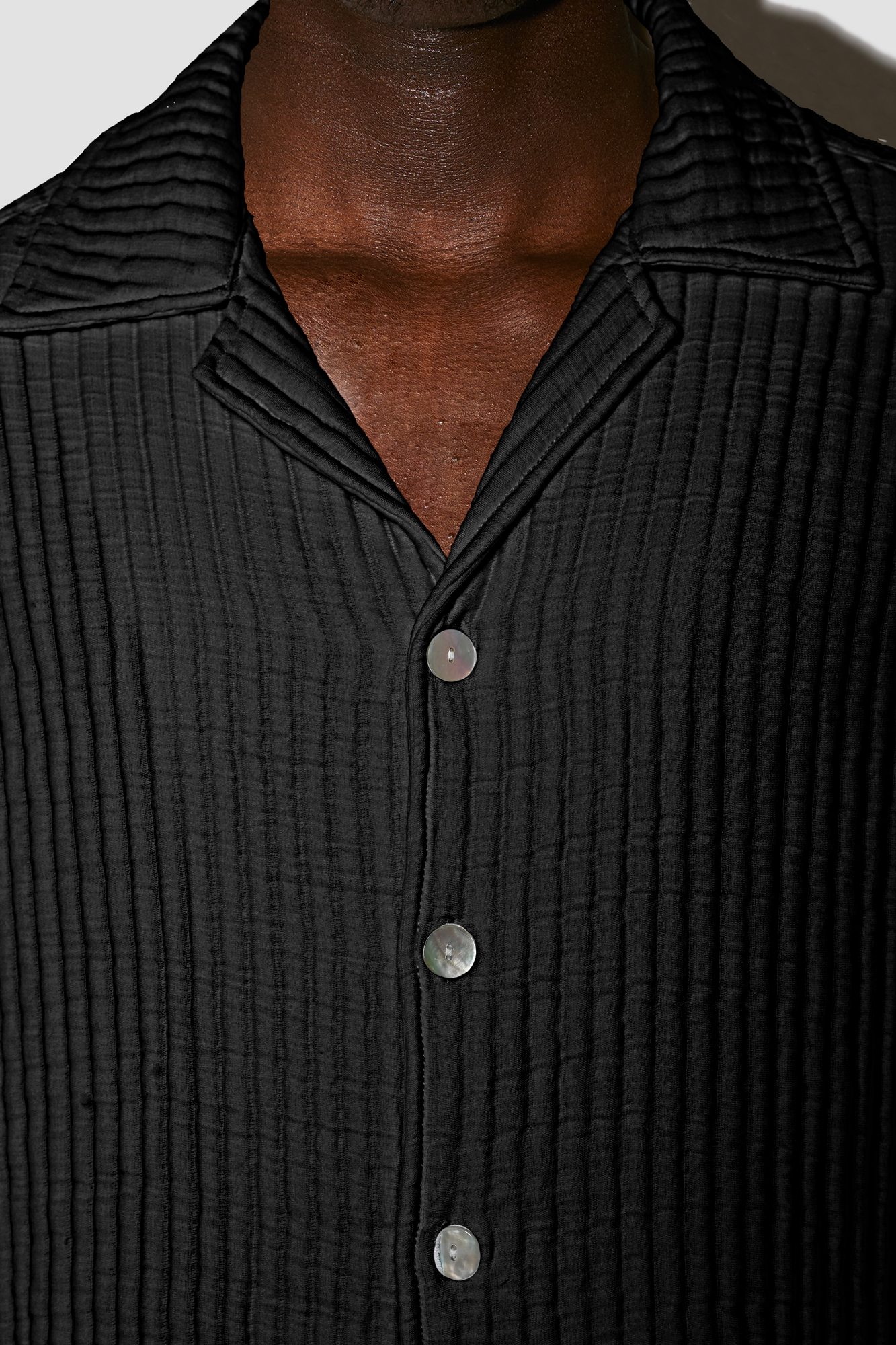 AirCloud Black Cotton Cuban Shirt