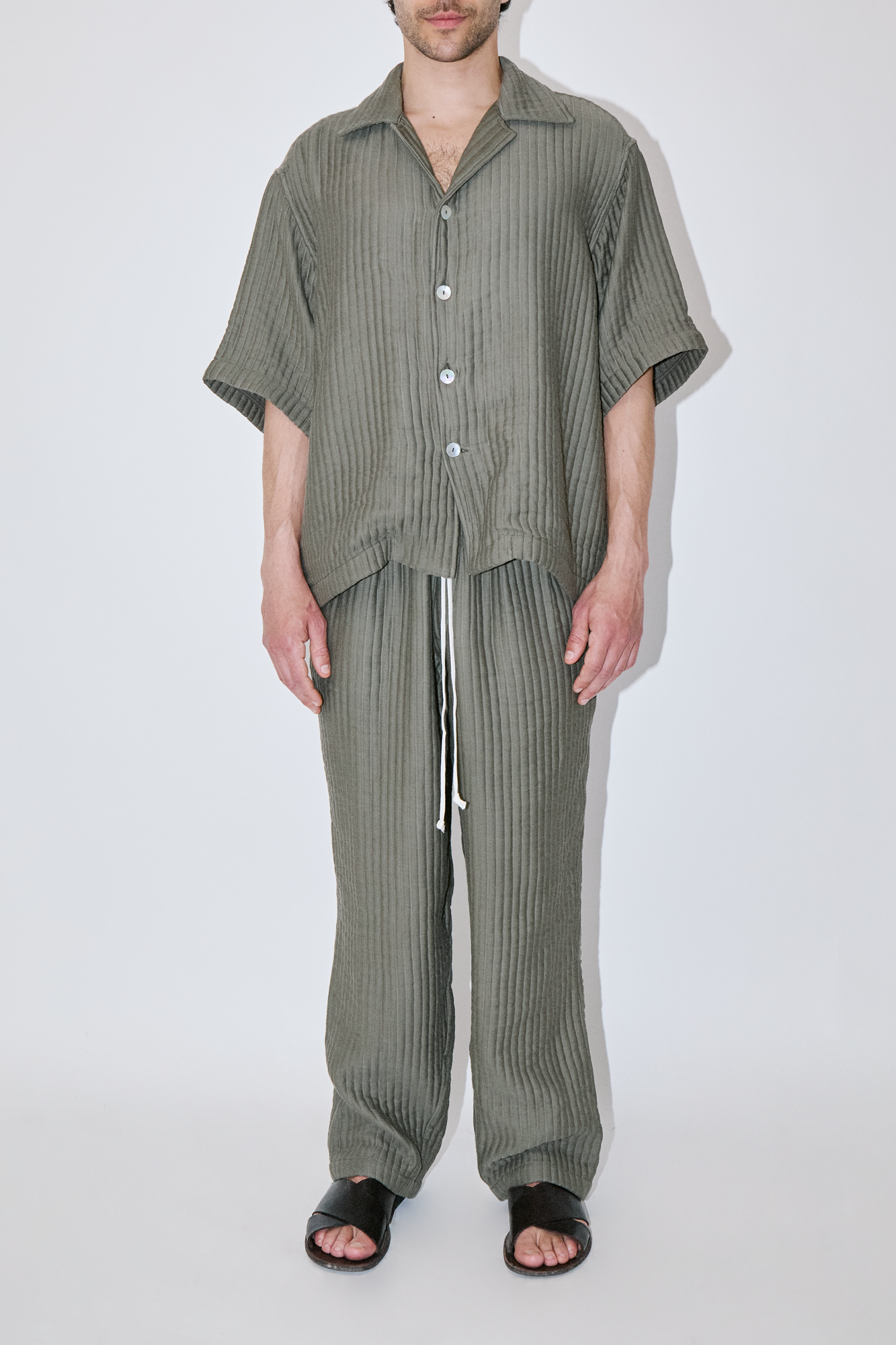 AirCloud Khaki Cotton Cuban Shirt