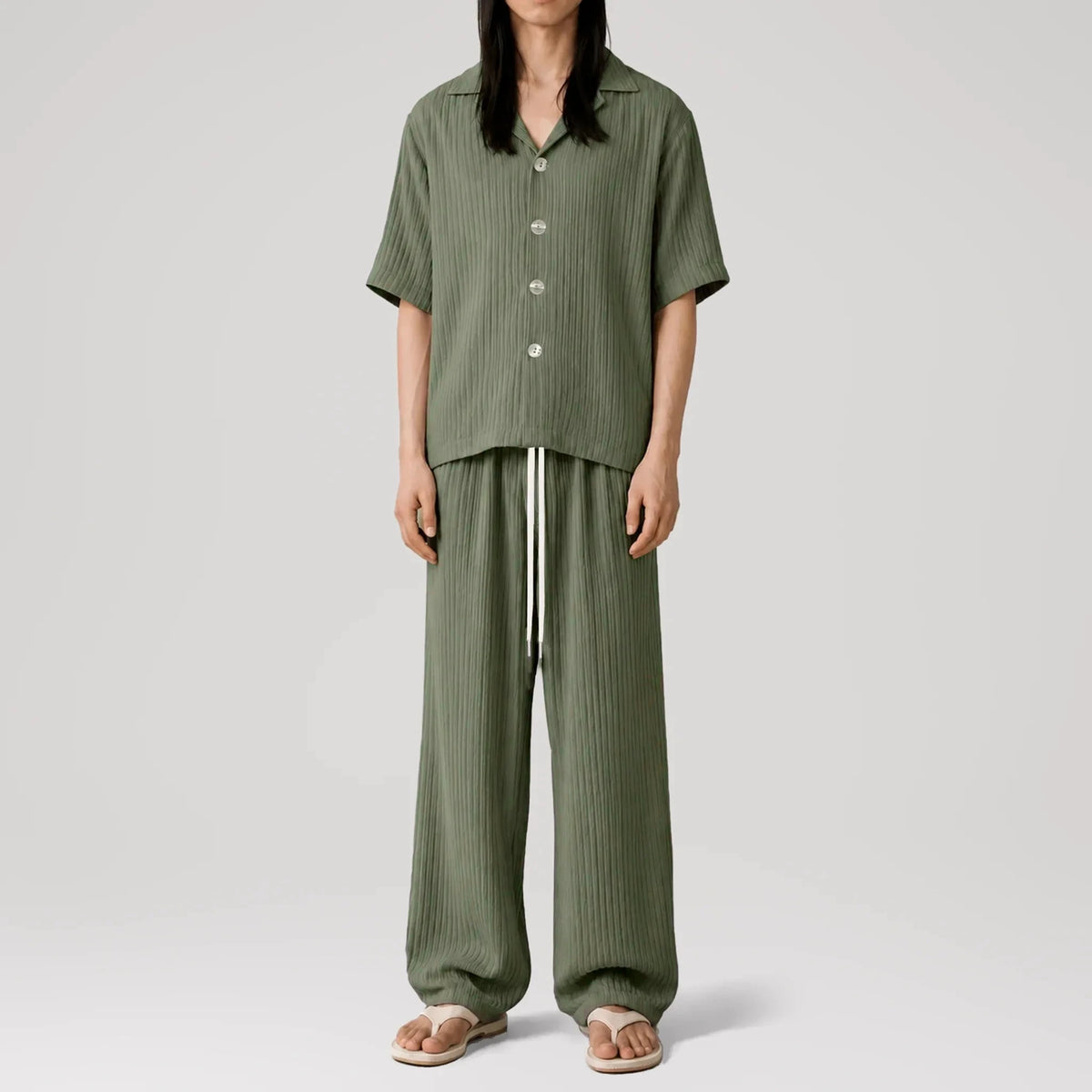 Chemise cubaine AirCloud Khaki Cotton, vue de face
