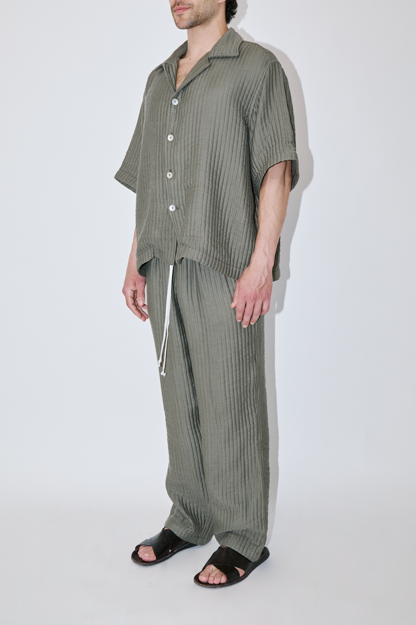 AirCloud Khaki Cotton Cuban Shirt