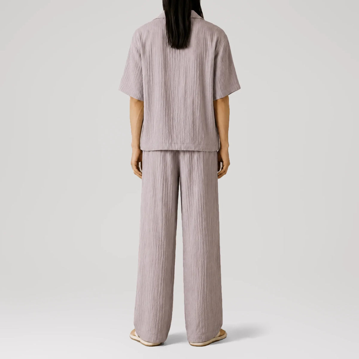 AirCloud Taupe Cotton Cuban Shirt, back view