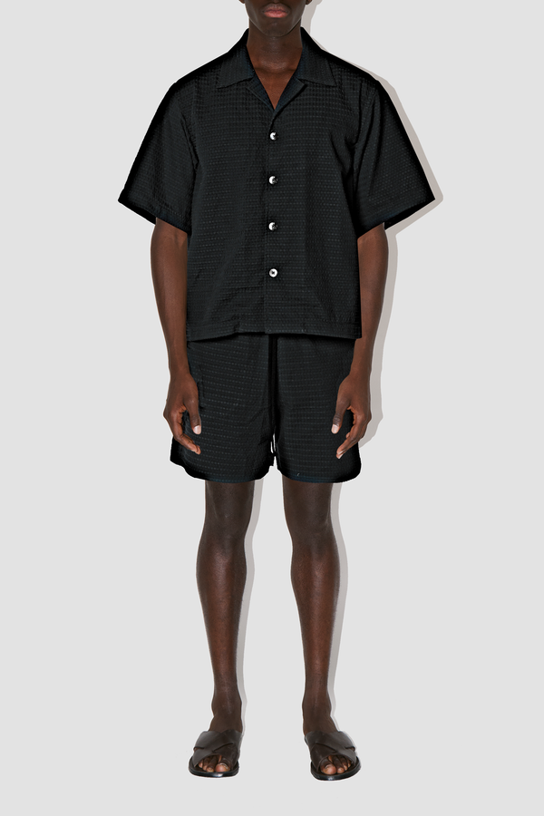 AirFlow Black Cotton Cuban Shirt