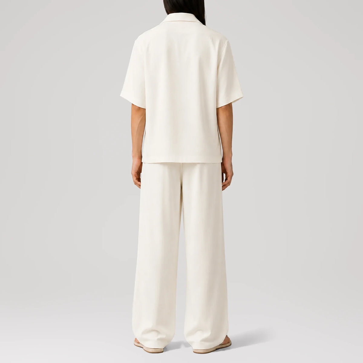 DuneSilk Ivory Cuban Shirt, back view