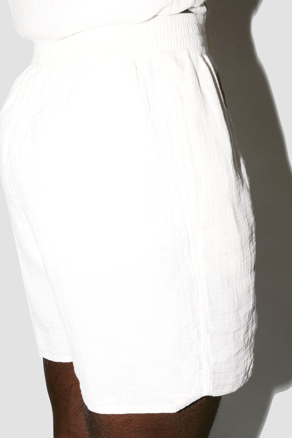 AngelWeave White Gauze Lounge Shorts
