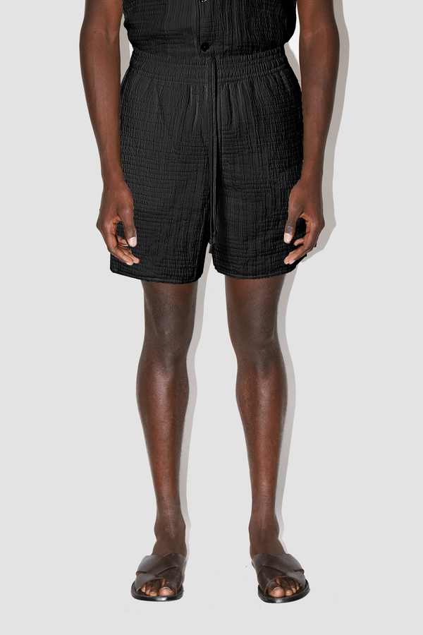 AirMaze Black Cotton Lounge Shorts