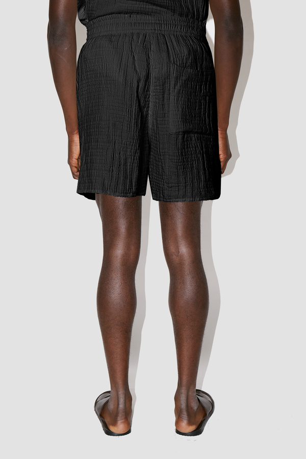 AirMaze Black Cotton Lounge Shorts