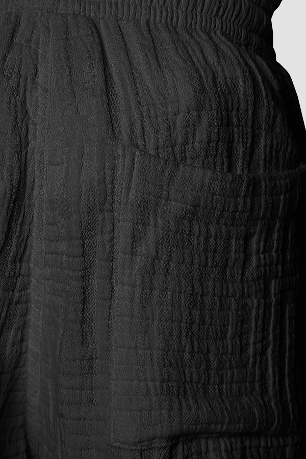 AirMaze Black Cotton Lounge Shorts