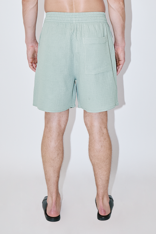 AngelWeave Almond Green Gauze Lounge Shorts