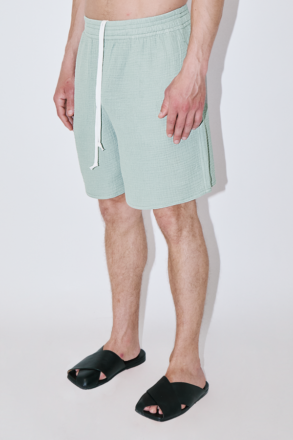 AngelWeave Almond Green Gauze Lounge Shorts