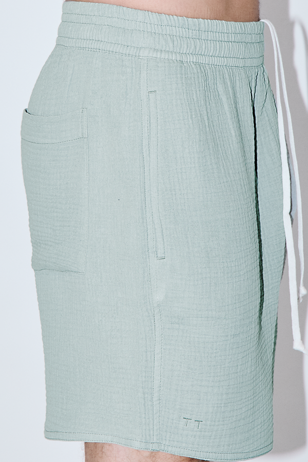 AngelWeave Almond Green Gauze Lounge Shorts