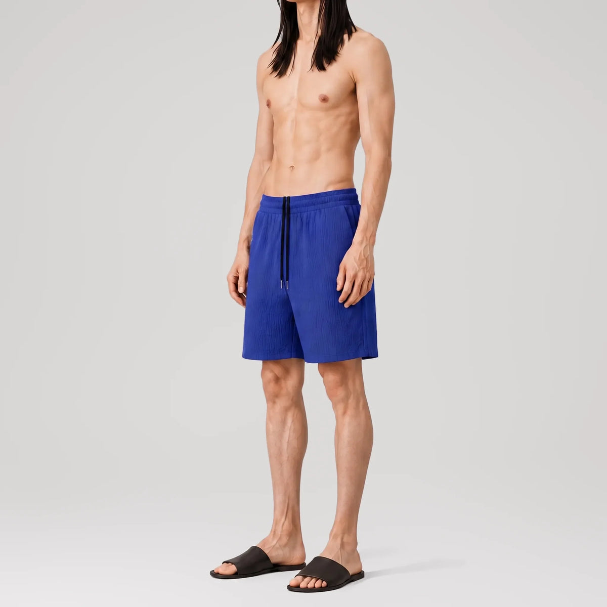 AngelWeave Indigo Gauze Lounge Shorts, side view