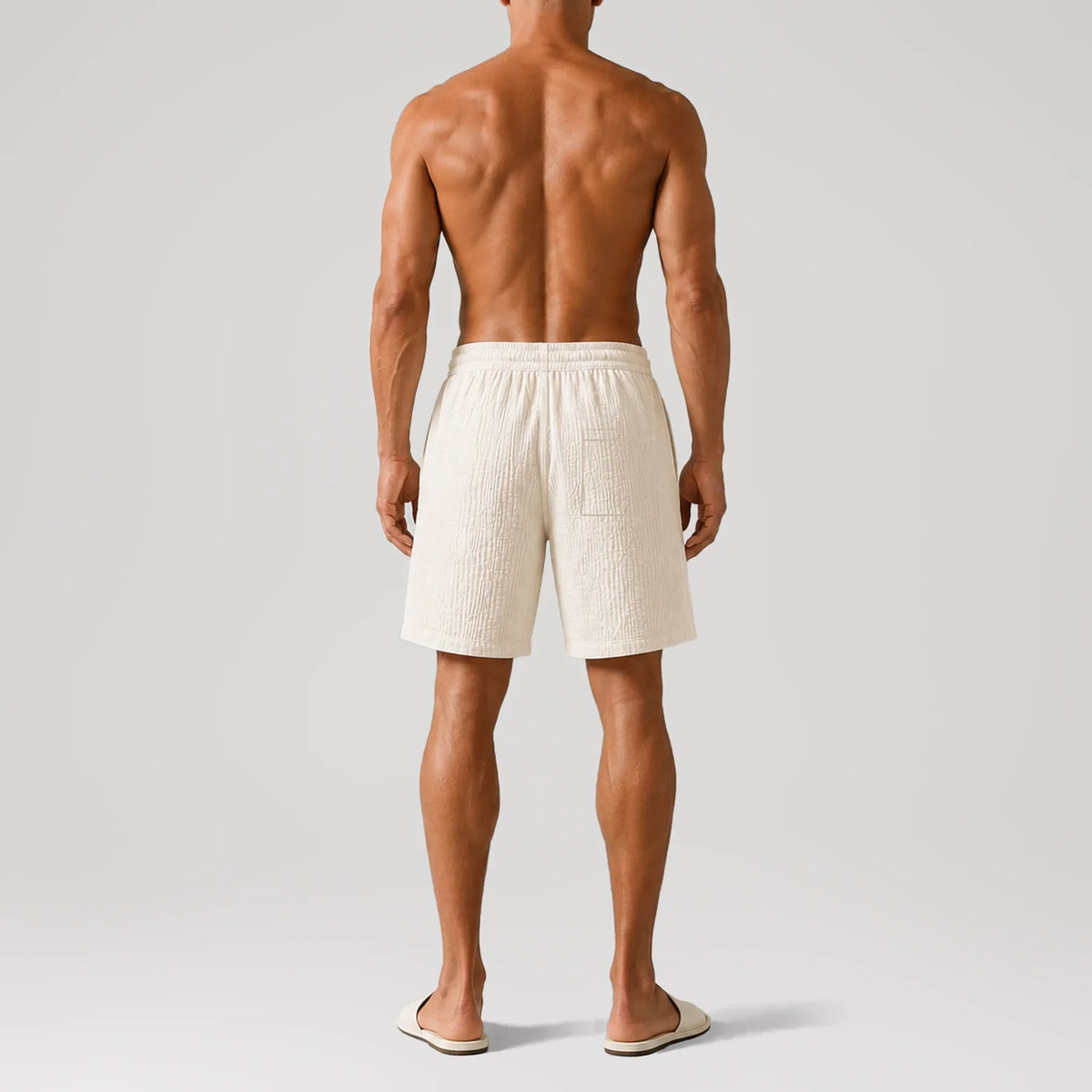 AngelWeave Ivory Gauze Lounge Shorts, back view