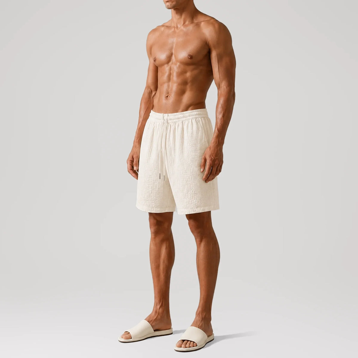 AngelWeave Ivory Gauze Lounge Shorts, side view