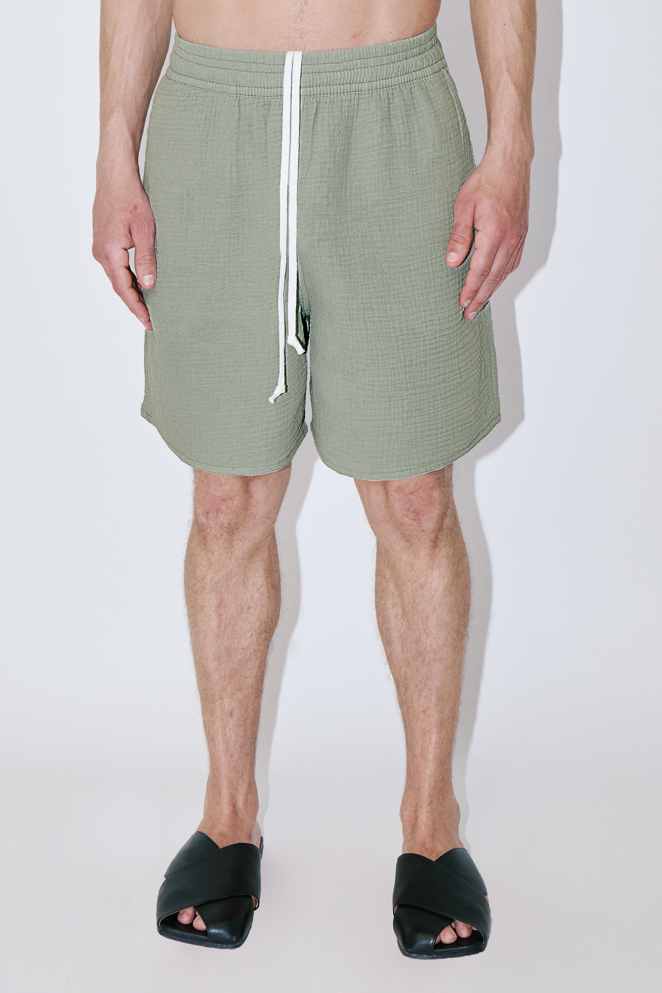 AngelWeave Khaki Gauze Lounge Shorts