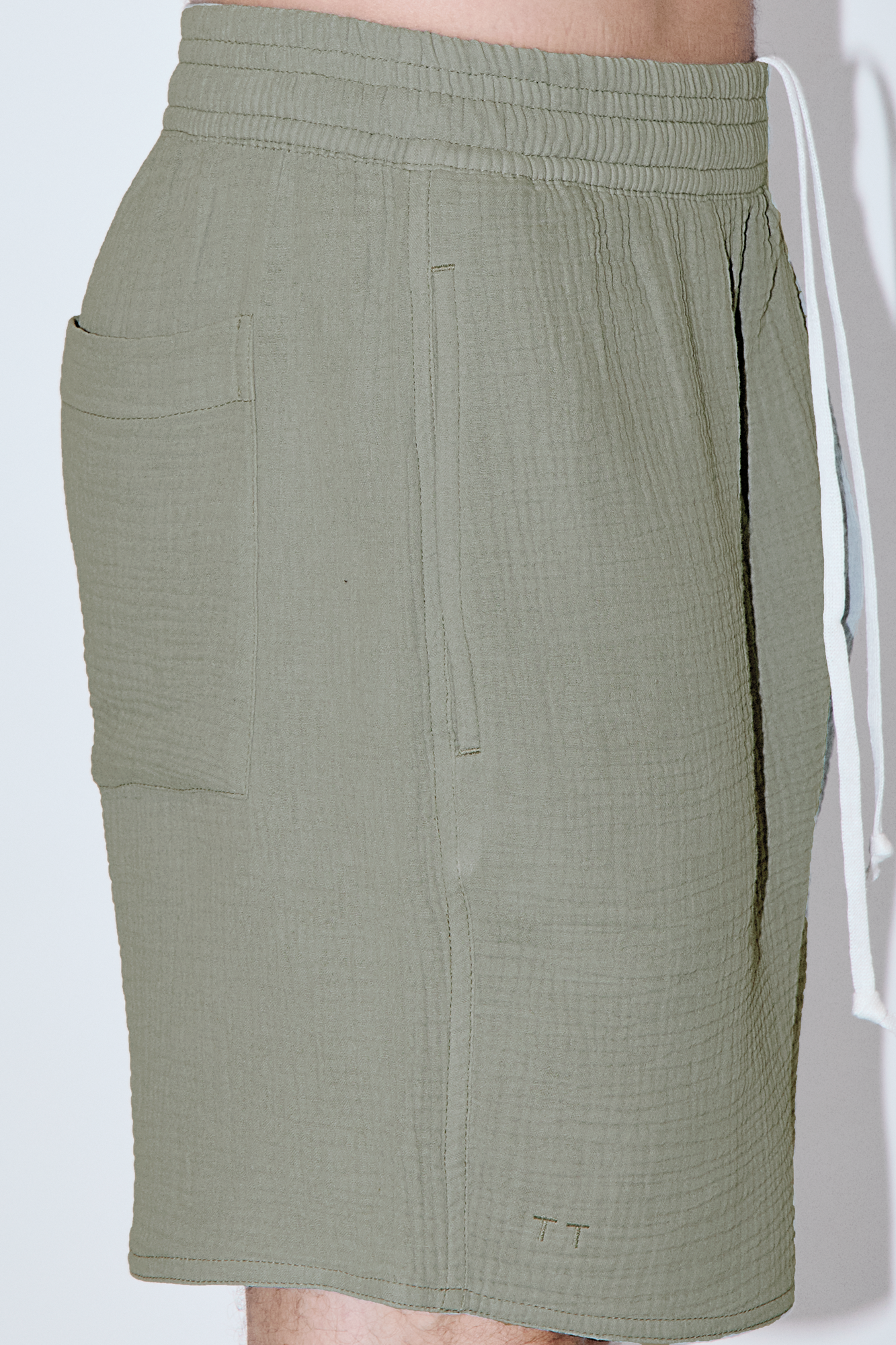 AngelWeave Khaki Gauze Lounge Shorts