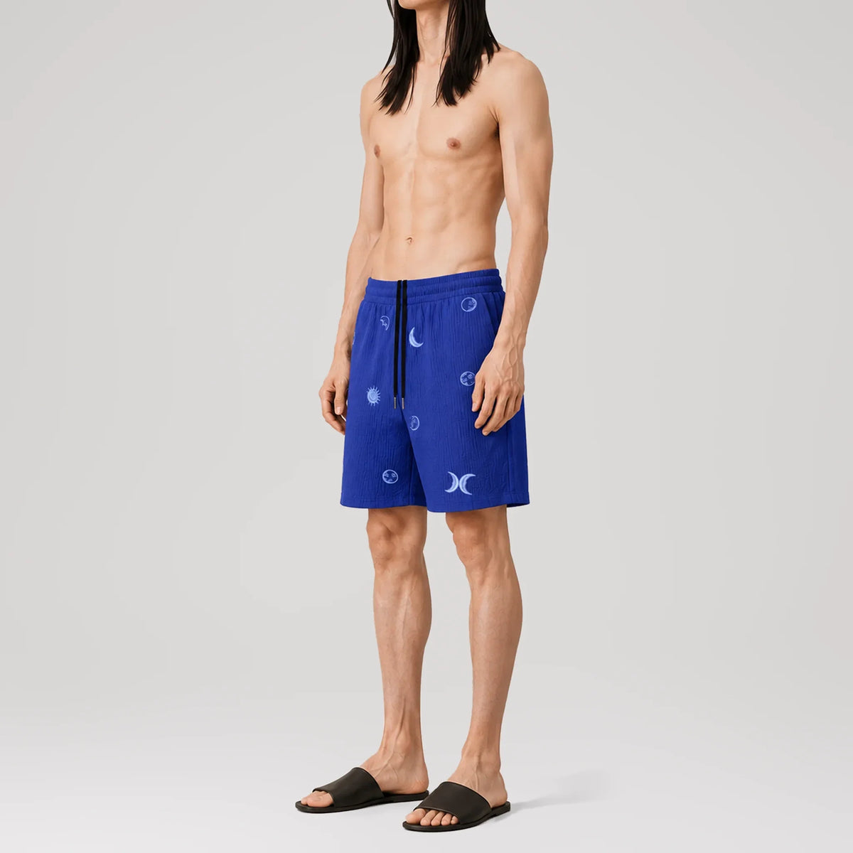 AngelWeave Lunar Embroidered Lounge Shorts, side view
