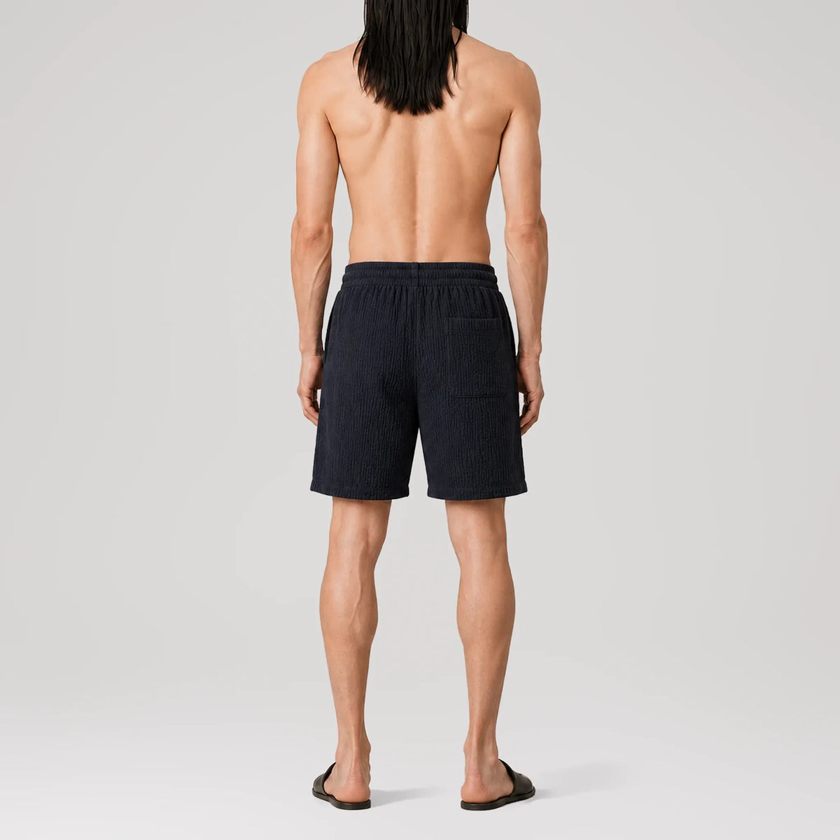 AngelWeave Midnight Gauze Lounge Shorts, back view