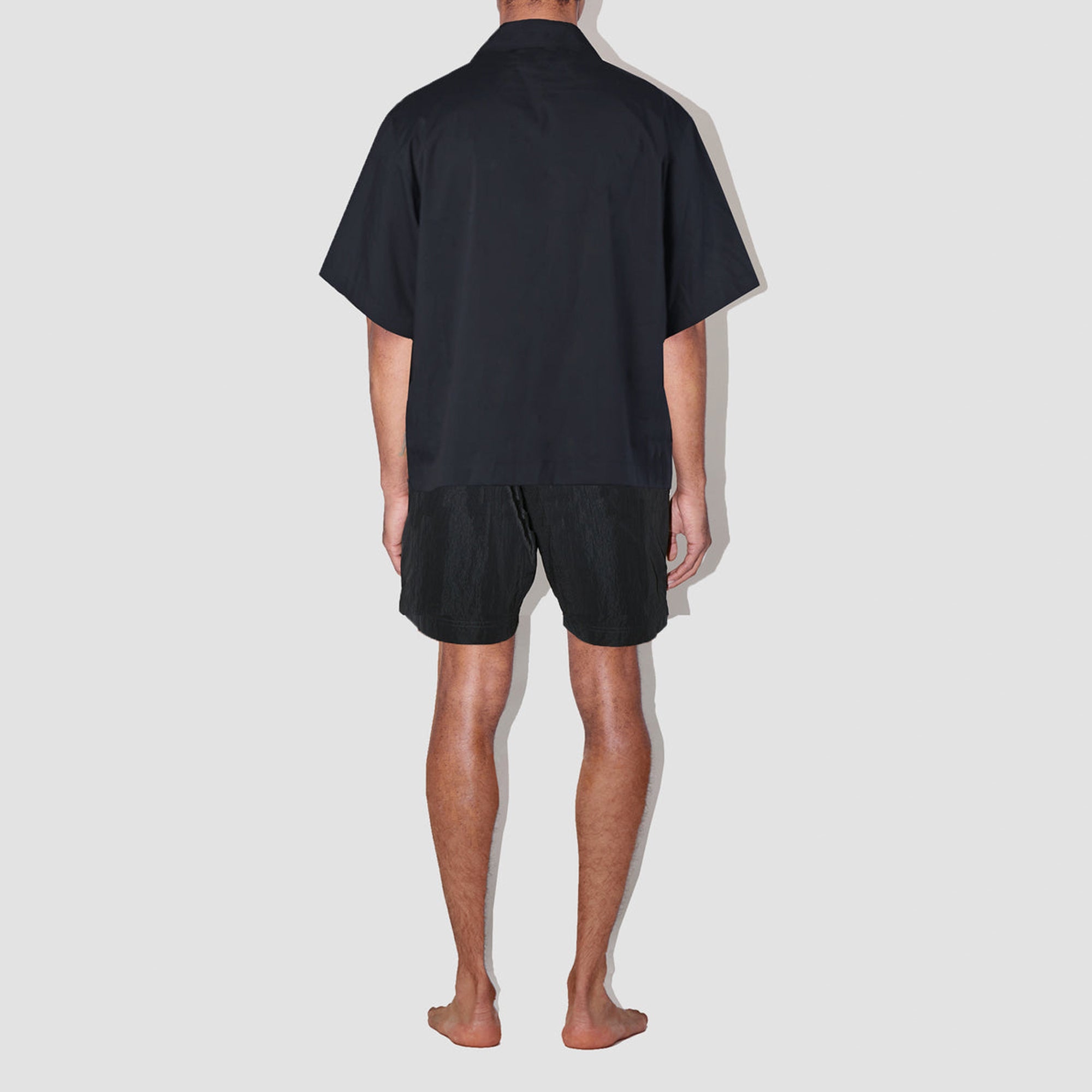 SmoothWeave Black Micro Twill Cuban Shirt